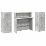 vidaXL Bureau de réception gris béton 180x50x103 5cm bois d'ingénierie