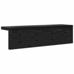 vidaXL Porte-manteau mural avec étagère Chêne noir 40 x 10.5 x 10.5 cm