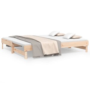 vidaXL Lit coulissant sans matelas 2x(90x200) cm Bois de pin massif