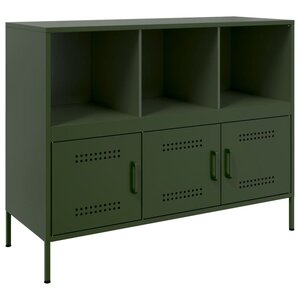 vidaXL Buffet vert olive 100 5x39x79 cm acier