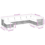 vidaXL Salon de jardin 8 Pièces avec coussins noir résine tressée