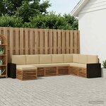 vidaXL Ensemble de canapés d'extérieur 8 Pièces Naturel et Beige