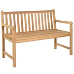 vidaXL Banc de jardin avec coussin vert 120 cm Bois de teck massif