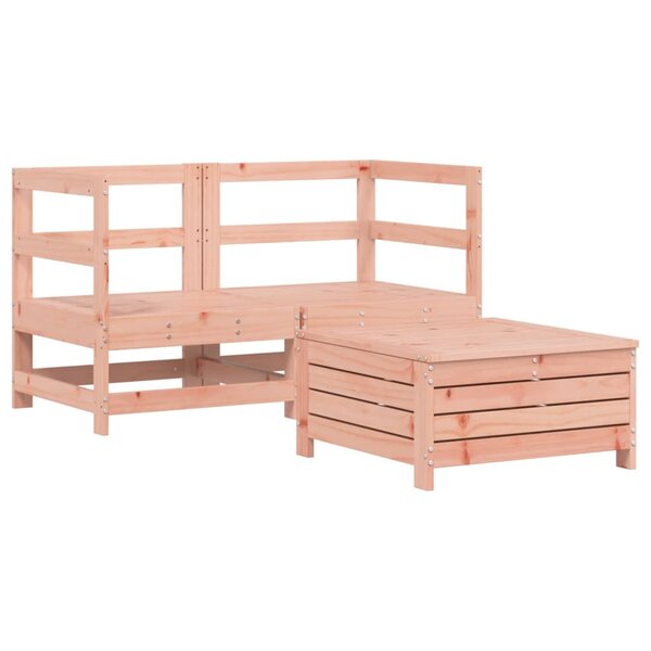 vidaXL Salon de jardin 3 Pièces bois massif sapin de douglas