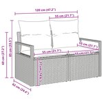 vidaXL Ensemble de Canapés avec coussin 7 Pièces Gris et bleu polyrotin