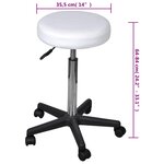 vidaXL Tabourets de bureau lot de 2 Blanc 35 5x84 cm Similicuir