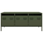 vidaXL Table basse vert olive 101 5x50x43 5 cm acier laminé à froid