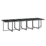 vidaXL Ensemble à manger de jardin coussins 13 Pièces Résine tressée Gris