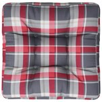 vidaXL Coussin de palette motif à carreaux rouge 60x60x12 cm tissu