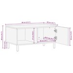vidaXL Table basse noir 80x50x40 cm bois de manguier massif brut