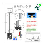 Poteau universel pour boites aux lettres - 80 x 80 x 1000 mm  Aluminium Modèle Mauna Loa