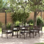 vidaXL Ensemble de salle à manger pour jardin 7 Pièces Marron Poly rotin