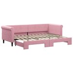 vidaXL Lit de jour avec gigogne sans matelas rose 80x200 cm
