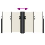 vidaXL Auvent latéral rétractable crème 120x1000 cm