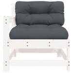 vidaXL Chaises de jardin et coussins lot de 2 blanc bois de pin massif