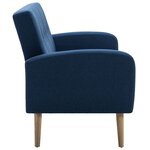 vidaXL Canapé à 3 places Tissu Bleu