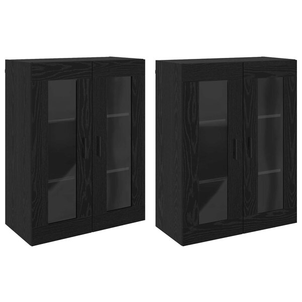 vidaXL Armoires Murailles 2 Pièces Chêne noir 69 5 x 34 x 90 cm