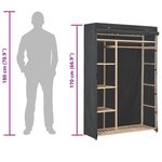 vidaXL Garde-robe Gris 110 x 40 x 170 cm Tissu