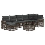 vidaXL Ensemble de canapé de jardin 8 pc Gris et Gris foncé polyrotin