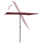vidaXL Parasol de jardin et mât en aluminium 2x1 5 m rouge bordeaux