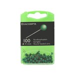 Exacompta - boîte de 100 épingles sphériques 4mm vert