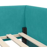 vidaXL Cadre de lit d'angle Turquoise 90 cm x 200 cm tissu