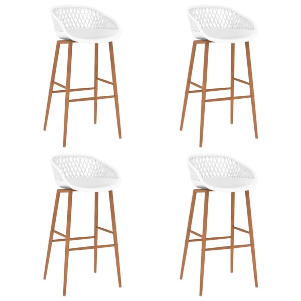 vidaXL Tabourets de bar lot de 4 blanc