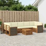 vidaXL Ensemble de canapés d'extérieur 8 Pièces Naturel et Crème