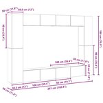 vidaXL Ensemble meuble TV 8 Pièces Bois ancien 100 x 30 x 30 cm