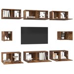 vidaXL Ensemble meuble TV 8 Pièces Bois Ancien Bois d'ingénierie