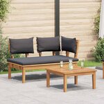 vidaXL Banc de jardin 2 Pièces Marron Teck massif