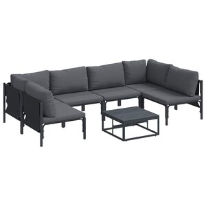 vidaXL Ensemble de canapé de jardin Anthracite Acier