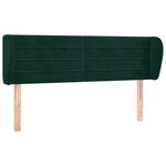 vidaXL Tête de lit avec oreilles Vert foncé 147x23x78/88 cm Velours