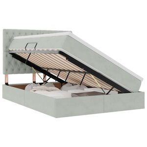 vidaXL Lit avec rangement et LED Gris clair 140 x 200 cm Velours