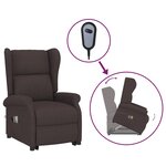 vidaXL Fauteuil de massage Marron foncé Tissu