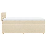 vidaXL Sommier à lattes de lit avec matelas Crème 90x200 cm Tissu