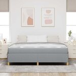 vidaXL Cadre de lit avec matelas Gris clair 180 x 200 cm tissu