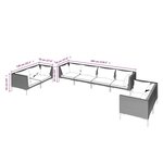 vidaXL Salon de jardin 8 Pièces avec coussins Résine tressée Gris foncé