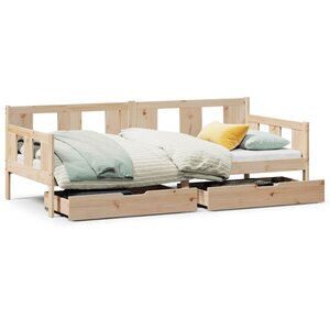 vidaXL Lit de jour avec tiroirs sans matelas 80x200 cm bois massif