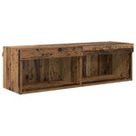vidaXL Unités murales TV avec LED 6 Pièces Bois ancien Bois d'ingénierie
