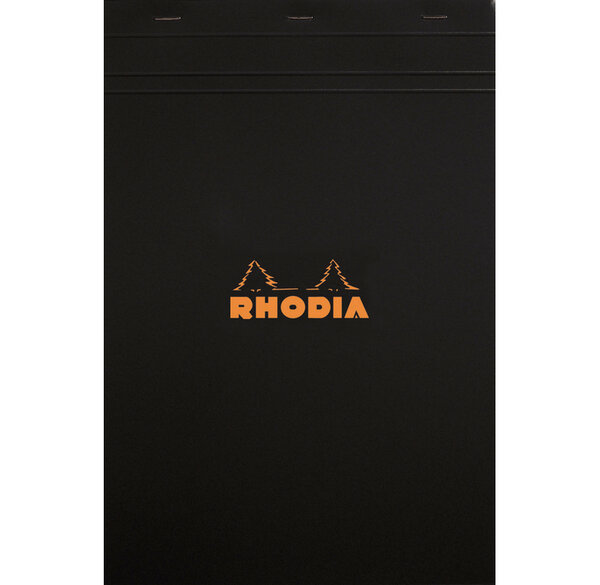 Bloc noir n°18 21x29 7cm 80 feuilles agrafées 80g uni RHODIA