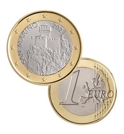 Monnaie 1 euro saint marin 2021 - la tour cesta