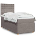 vidaXL Sommier à lattes de lit avec matelas Taupe 90x200 cm Tissu