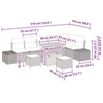 Ensemble de sofa de jardin 9 pièces avec coussins Beige Poly Rotin Acacia