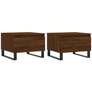 vidaXL Tables basses 2 Pièces chêne marron 50x46x35 cm bois d'ingénierie