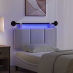 vidaXL Tête de lit suspendue Avec lumière LED Blanc Tissu
