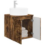 vidaXL Vanité de lavabo mural Chêne fumé 49 5 x 44 5 x 65 cm