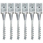 vidaXL Piquets au sol 6 Pièces Argenté 9x9x56 cm Acier galvanisé