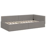 vidaXL Cadre de lit d'angle avec tête de lit Taupe 90 x 200 cm