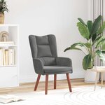 vidaXL fauteuil Gris foncé 63 x 67 x 94 cm Velours